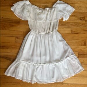 Hollister Cream Ruffled Dress
